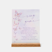 バタフライ ブライダル シャワー リング ゲーム アクリルサイン (正面)