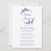 バタフライ ブライダル シャワー 蝶々 青い春 招待状 (正面)