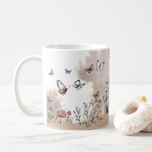 バタフライ ブリス コーヒーマグ コーヒーマグカップ (ドーナツ)