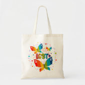 バタフライ プライド 愛は愛だ LGBT アウェアネス トートバッグ (正面)