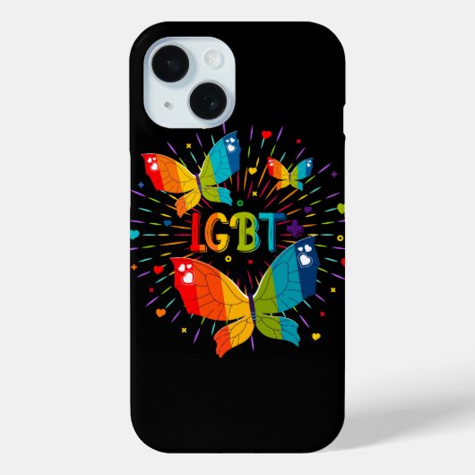 バタフライ プライド 愛は愛だ LGBT アウェアネス Case-Mate iPhoneケース (裏面)