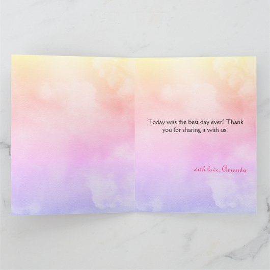 「バタフライ ベイビー シャワーのご案内」魅惑の出会い サンキューカード (内部)