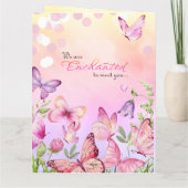 「バタフライ ベイビー シャワーのご案内」魅惑の出会い サンキューカード (裏面)