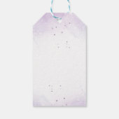 バタフライ ベイビー シャワー エレガント パープル フラワーズ ギフトタグ (裏面)