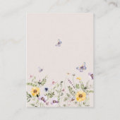 バタフライ ベイビー シャワー ワイルドフラワー おむつくじ エンクロージャーカード (裏面)