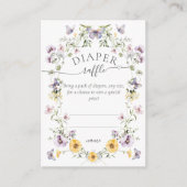 バタフライ ベイビー シャワー ワイルドフラワー おむつくじ エンクロージャーカード (正面)