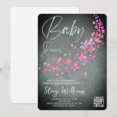 バタフライ ベイビー シャワー 招待状 (正面/裏面)