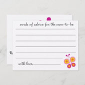 バタフライ – ベビーシャワーアドバイスカード アドバイスカード (正面/裏面)