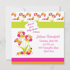 バタフライ&ベビーシャワー招待状 招待状