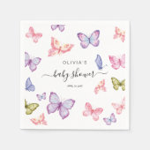 バタフライ ベビーシャワー デコ スタンダードカクテルナプキン (正面)