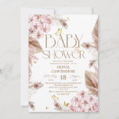 バタフライ ベビーシャワー 招待状 (正面)