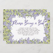 バタフライ・ベビー・シャワー・ブック・リクエスト・エンクロージャ・カード 招待状 (正面/裏面)