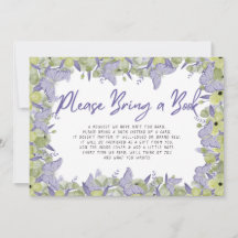 バタフライ・ベビー・シャワー・ブック・リクエスト・エンクロージャ・カード