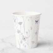 バタフライ ボホ ワイルドフラワー ガール ベビーシャワー 紙コップ (裏面)