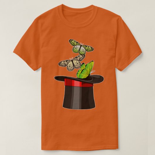 バタフライ マジシャン シリンダー Tシャツ (デザイン正面)