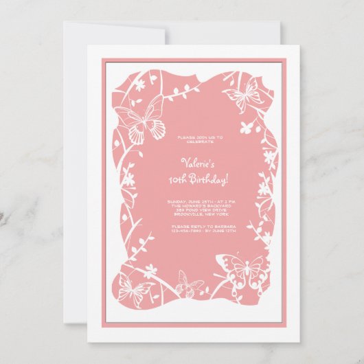 バタフライ・メドウの招待状 招待状 (正面)