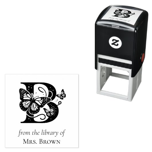 バタフライ モノグラム ライブラリー オブ B セルフインキングスタンプ (インサイチュ)