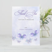 バタフライ ライフタイム パープル ブライダルシャワー サンキューカード (スタンド正面)