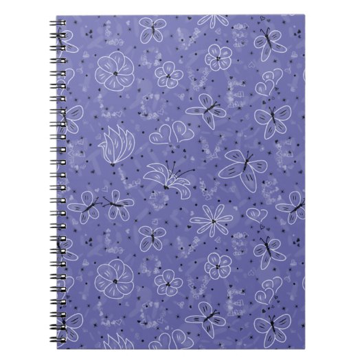 バタフライ ラブ - シームレスパターン。 ノートブック (正面)