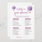 バタフライ ラリック What's On Your Phone ゲームカード 招待状 (正面/裏面)