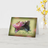 バタフライ&リリーGet Wellまたはその他の大事な行事カード カード (黄色い花)