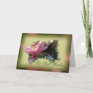 バタフライ&リリーGet Wellまたはその他の大事な行事カード カード