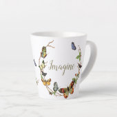 バタフライ·リース·パーソナライズMug カフェラテマグ (右アングル)