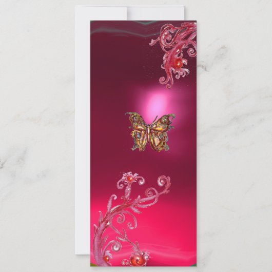 バタフライ ルビー , 明るい赤ピンク紫 招待状 (正面)