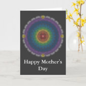 バタフライ・レインボーを持つ母の日のカード カード (黄色い花)