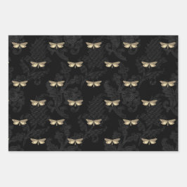 バタフライ&レースラッピング紙 ラッピングペーパーシート