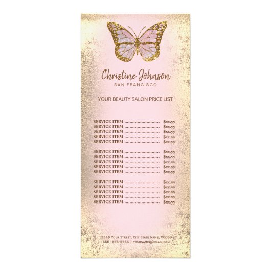 バタフライ·ロゴフェイク,金ゴールド箔 ラックカード (正面)