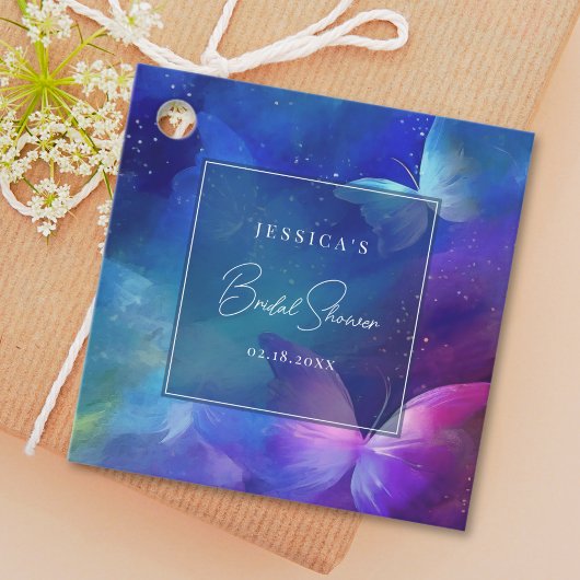 バタフライ ロマンチック ライフタイム ブライダル シャワー フェイバータグ