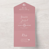 バタフライ ローズ アーシー ウェディング オールインワン招待状 (内側)