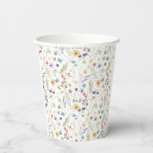 バタフライ ワイルドフラワー ガーデン ブライダル シャワー 紙コップ (裏面)