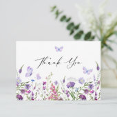 バタフライ ワイルドフラワー ブライズシャワー サンキューカード (スタンド正面)
