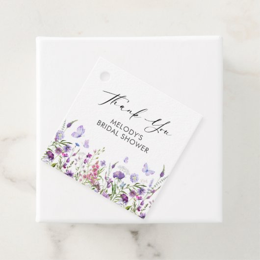 バタフライ ワイルドフラワー ブライズシャワー フェイバータグ (インサイチュ)