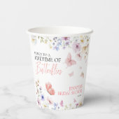 バタフライ ワイルドフラワー ブライダルシャワー 紙コップ (裏面)