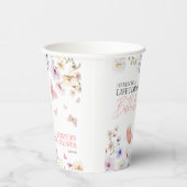 バタフライ ワイルドフラワー ブライダルシャワー 紙コップ (右)