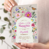 バタフライ ワイルドフラワー ブライダル シャワー 招待状