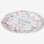 バタフライ ワイルドフラワー 感謝 ペーパープレート (アングル)