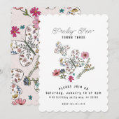 バタフライ ワイルドフラワー 招待状 (正面/裏面)