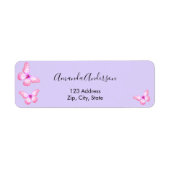 バタフライ ヴィオレット ピンク 返送先ラベル ラベル (正面)