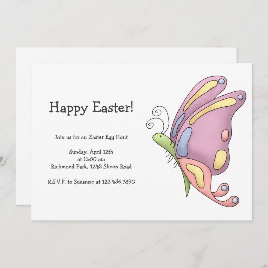 バタフライ 招待状 (正面/裏面)