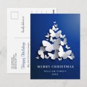 バタフライ（昆虫）オオカバマダラ、モナーククリスマスツリーグリーティングホリデー ポストカード (正面/裏面)