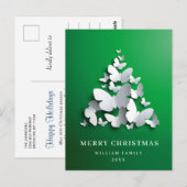 バタフライ（昆虫）オオカバマダラ、モナーククリスマスツリーグリーティングホリデー ポストカード (正面/裏面)