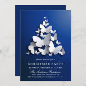 バタフライ（昆虫）オオカバマダラ、モナークホリデークリスマスパーティー 招待状 (正面/裏面)