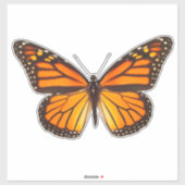 バタフライ（昆虫）オオカバマダラ、モナーク14インチビニールシール シール (シート)
