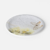 バタフライ(春の花付)紙プレート ペーパープレート (アングル)