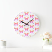 バタフライ、春伝令。 ラージ壁時計 (ホーム)