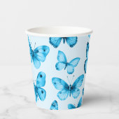 バタフライ 水彩 誕生日 ウェディング ベビーシャワー 紙コップ (正面)